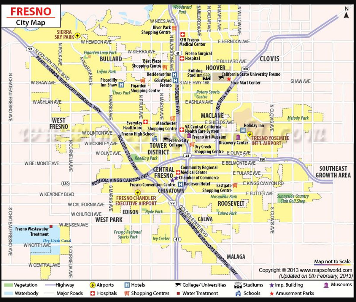 Fresno Ville carte